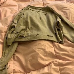 Gray distressed sweatshirt